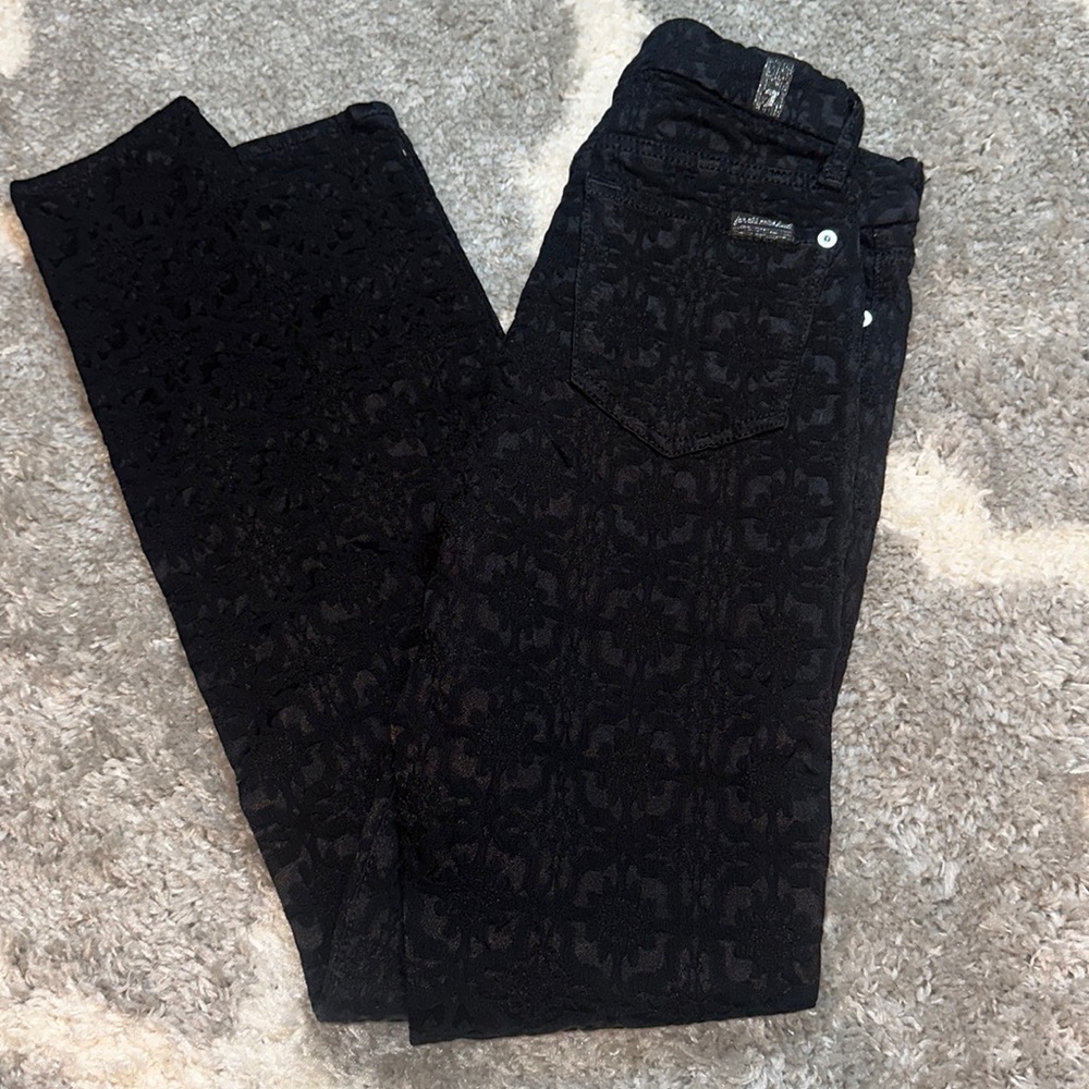 EUC 7 for all mankind black textured pants size 26